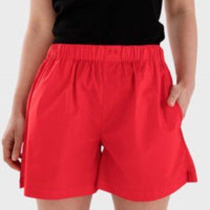 Red cotton shorts